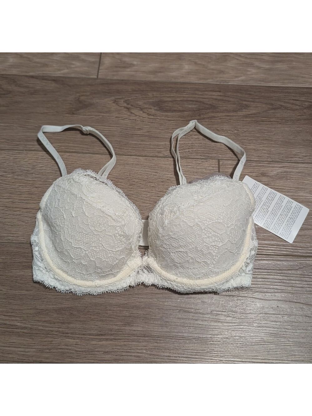 La Perla | White Floral Lace Balconette Bra Padded Underwire 32D